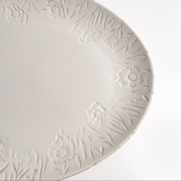 Threshold Stoneware Floral Serving Platter Cream - Picture 3 of 6